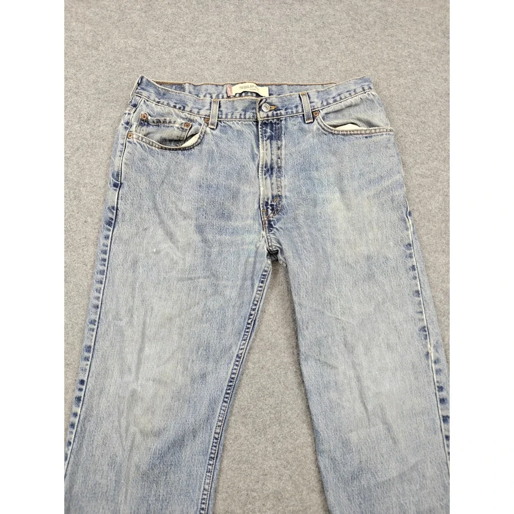 Vintage Levis 505 Jeans Mens 36x30 Light Wash Regular Straight Denim Pants